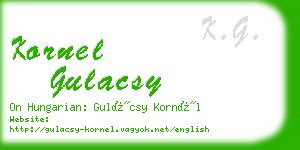 kornel gulacsy business card